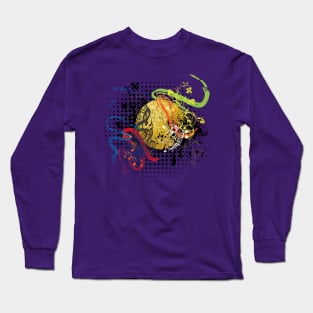 Gold Disco Ball with floral Long Sleeve T-Shirt